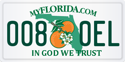 FL license plate 0080EL