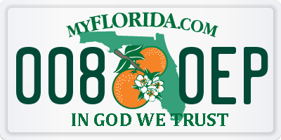 FL license plate 0080EP