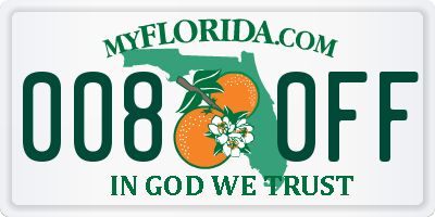 FL license plate 0080FF