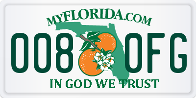 FL license plate 0080FG