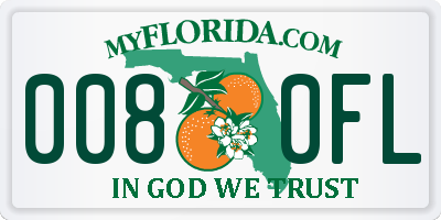 FL license plate 0080FL