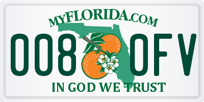 FL license plate 0080FV