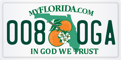 FL license plate 0080GA