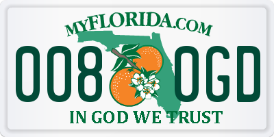 FL license plate 0080GD