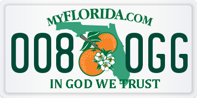 FL license plate 0080GG