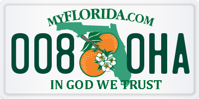 FL license plate 0080HA