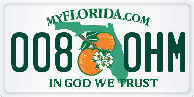FL license plate 0080HM