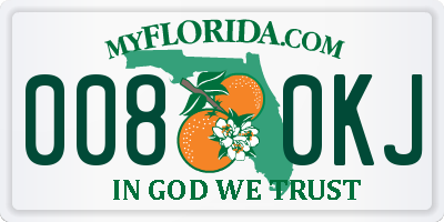 FL license plate 0080KJ