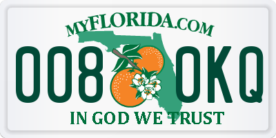 FL license plate 0080KQ