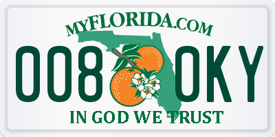 FL license plate 0080KY