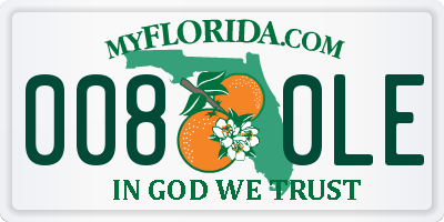 FL license plate 0080LE