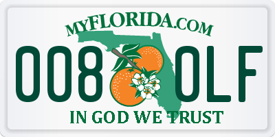 FL license plate 0080LF