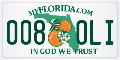 FL license plate 0080LI