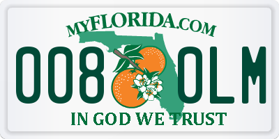 FL license plate 0080LM