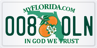 FL license plate 0080LN