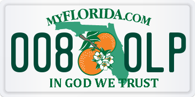 FL license plate 0080LP