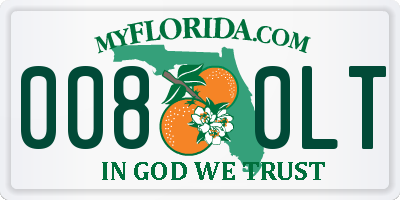 FL license plate 0080LT