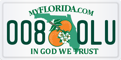 FL license plate 0080LU