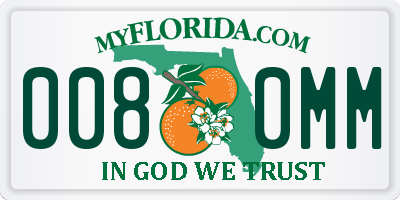 FL license plate 0080MM