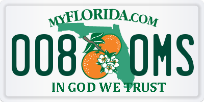 FL license plate 0080MS