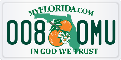 FL license plate 0080MU