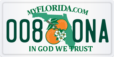 FL license plate 0080NA