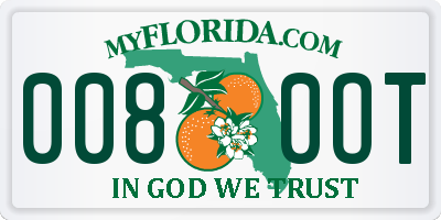 FL license plate 0080OT
