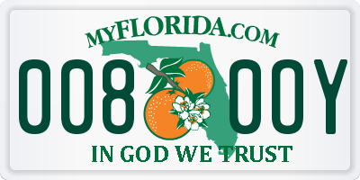 FL license plate 0080OY