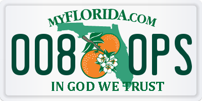 FL license plate 0080PS