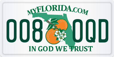 FL license plate 0080QD
