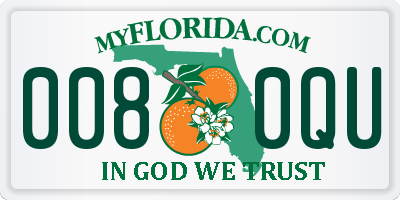 FL license plate 0080QU