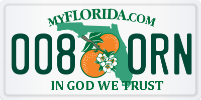 FL license plate 0080RN