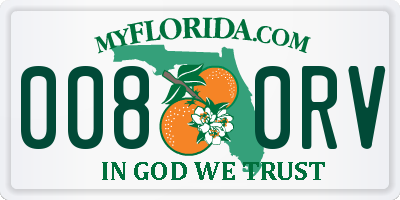 FL license plate 0080RV