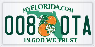 FL license plate 0080TA