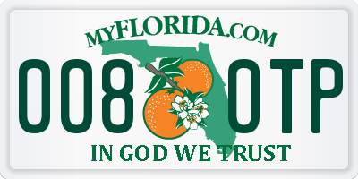 FL license plate 0080TP