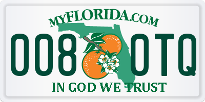 FL license plate 0080TQ
