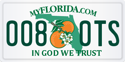 FL license plate 0080TS
