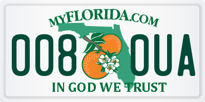 FL license plate 0080UA