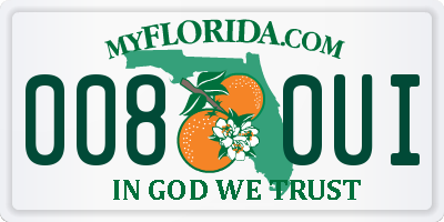 FL license plate 0080UI