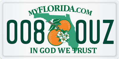 FL license plate 0080UZ