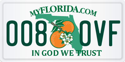 FL license plate 0080VF