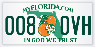 FL license plate 0080VH