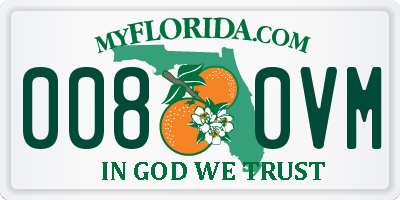 FL license plate 0080VM