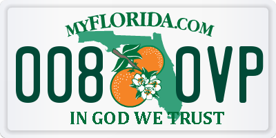 FL license plate 0080VP