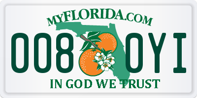 FL license plate 0080YI