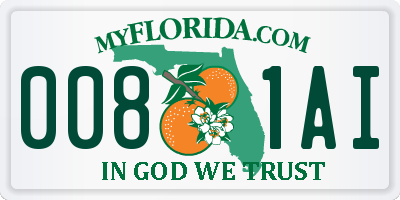FL license plate 0081AI