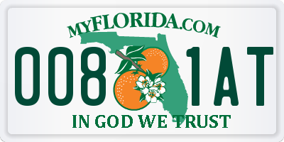 FL license plate 0081AT