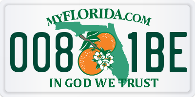 FL license plate 0081BE