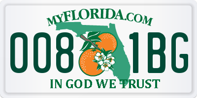 FL license plate 0081BG