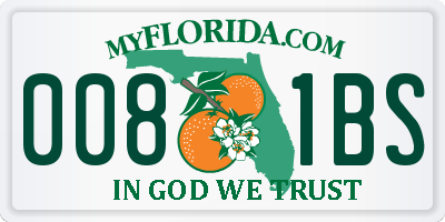 FL license plate 0081BS